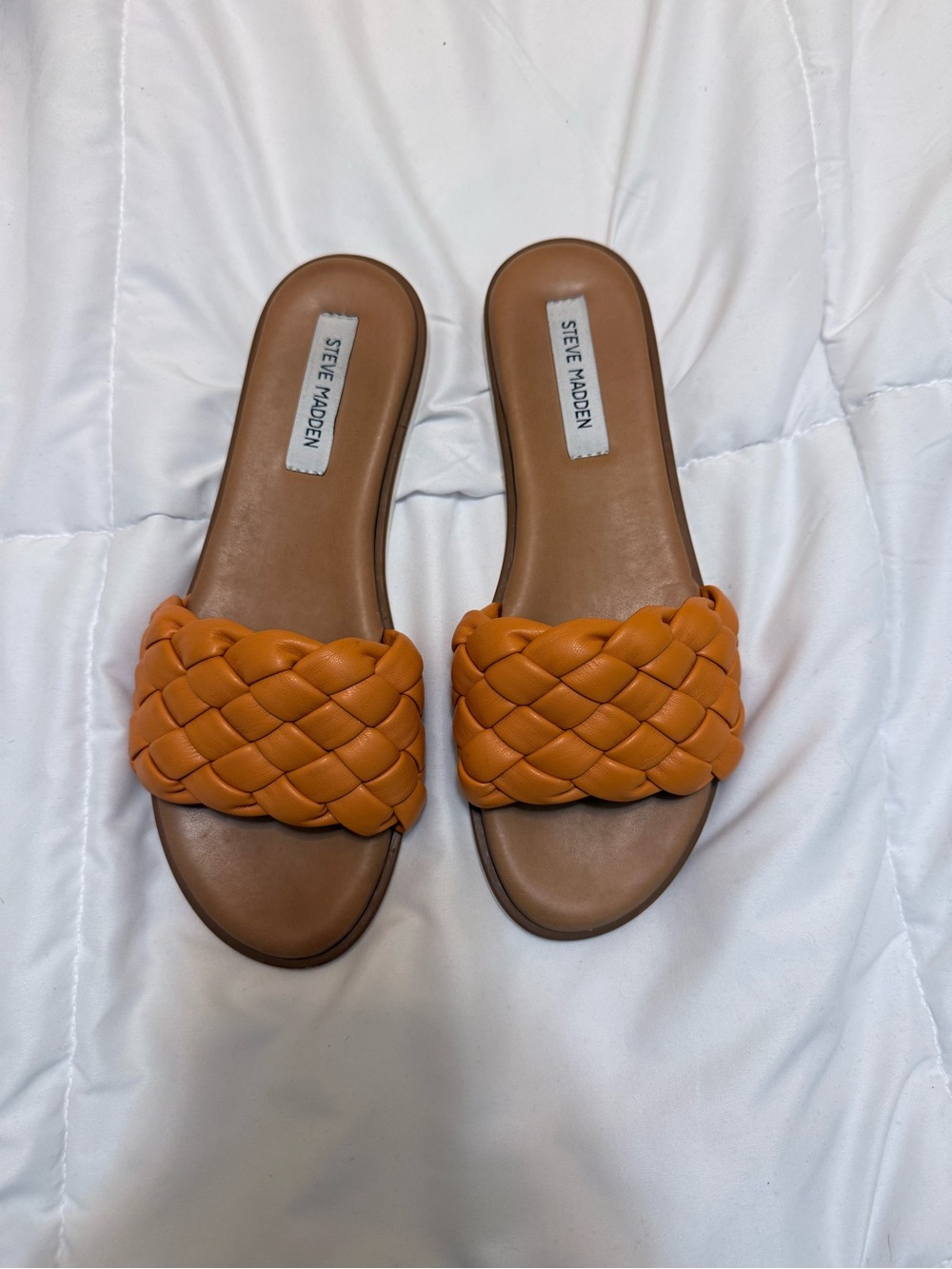 Steve Madden Braided Slide Sandals in Orange